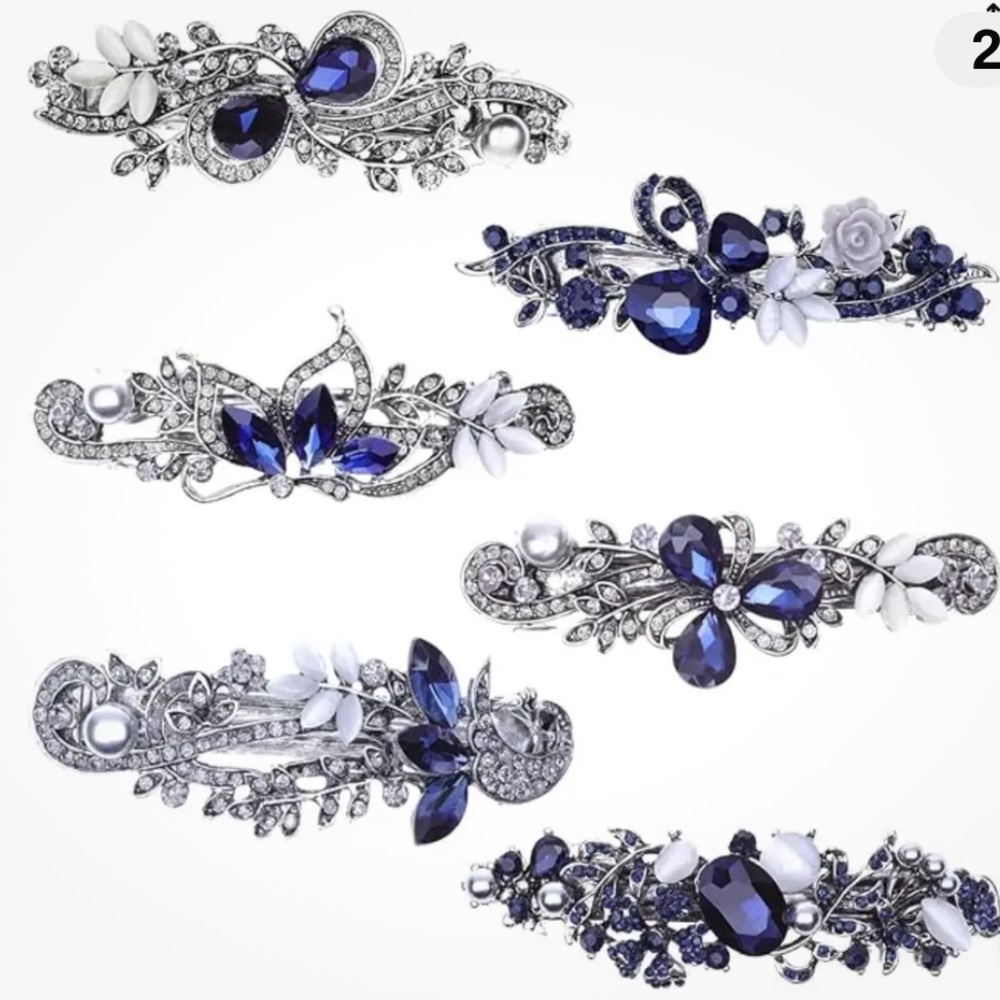 Crystal Rhinestone (faux) Hair Barrette large